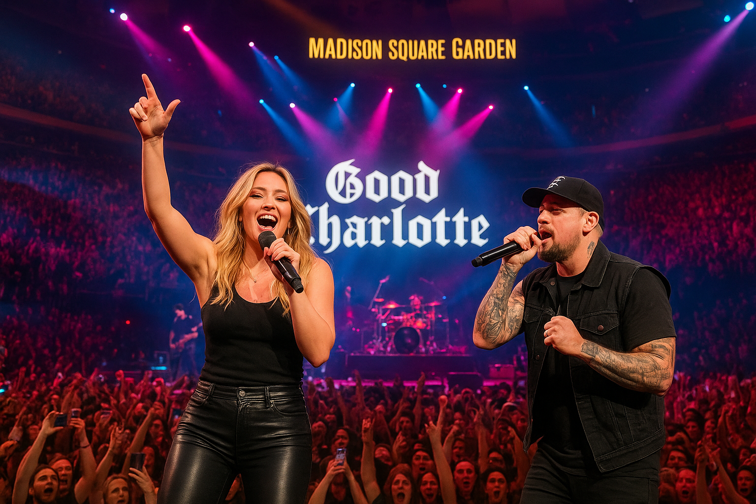 Hilary Duff Joins Good Charlotte for Surprise Performance at Madison Square Garden
