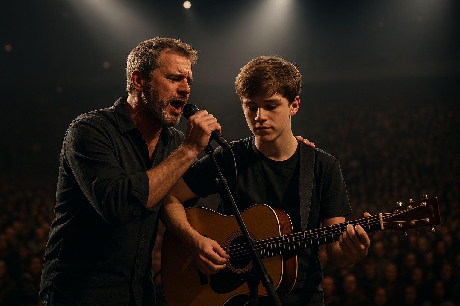 Brandon Flowers and Son Perform Oasis Classic at 9/11 Tribute Concert